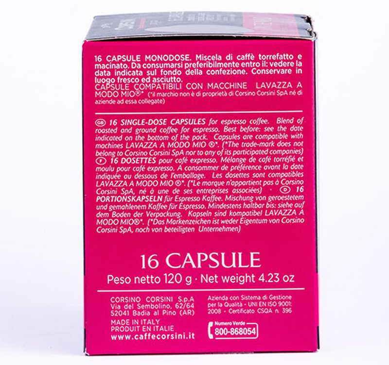 Caff&egrave; Corsini - 16 capsule per Lavazza A Modo Mio - Gran Riserva Intenso image number 1