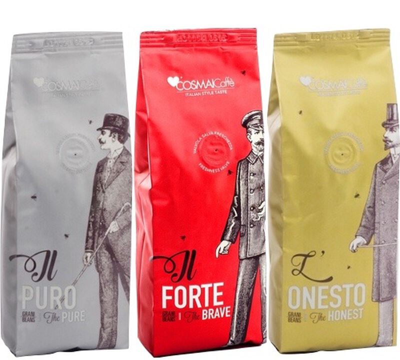 Cosmai Caff&egrave; - Caff&egrave; in grani - Kit Degustazione 3 x 250 g image number 0