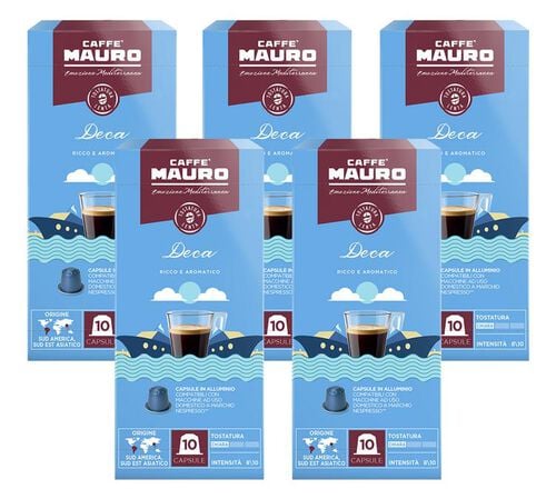 50 Nespresso* Original Compatible Capsules DEca &ndash; CAFFE MAURO