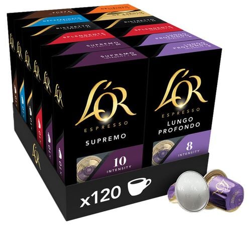 120 Nespresso* Original compatible capsules - Assortment of 8 varieties - L'OR ESPRESSO