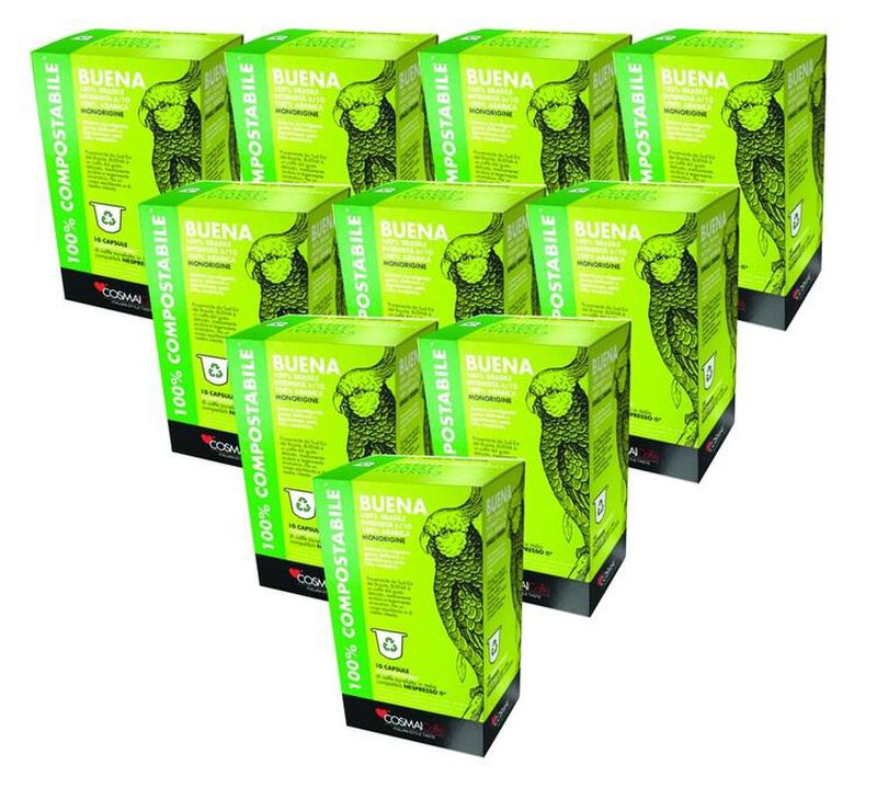 100 Nespresso* Original Compatible Capsules Buena &ndash; COSMAI CAFFE image number 0