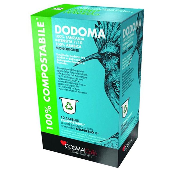 Cosmai Caff&egrave; 'Dodoma 100% Tanzania'  Nespresso&reg; Compatible Capsules x 10 image number 0