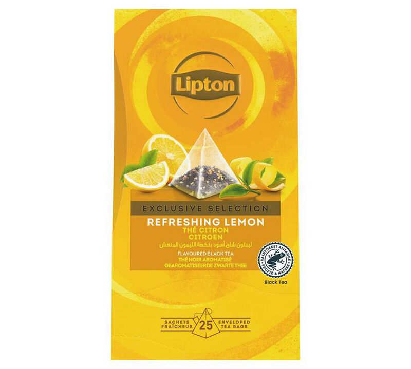Lipton 'Refreshing Lemon' black tea - 25 pyramid bags - Exclusive Selection Range image number 0