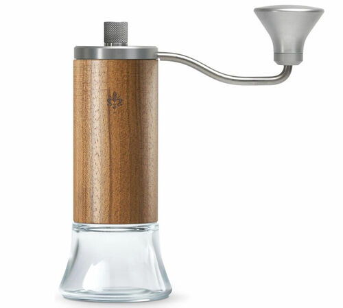 Eureka Baby Hand Grinder Walnut & Glass + FREE Coffee Beans
