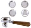 LELIT dual spout portafilter with wood handle + 4 filter baskets image number 0
