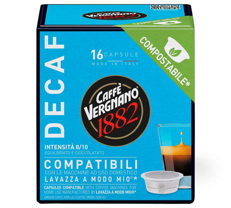 Caff&egrave; Vergnano - 16 capsule compatibili Lavazza A Modo Mio - Decaffeinato image number 0