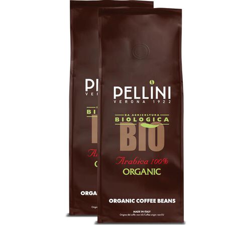 Pellini Organic Coffee Beans Bio 100% Arabica  - 2 x 500g