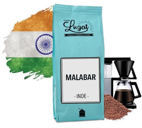 Ground coffee for filter coffee machines: India - Malabar - 250 g - Caf&eacute;s Lugat