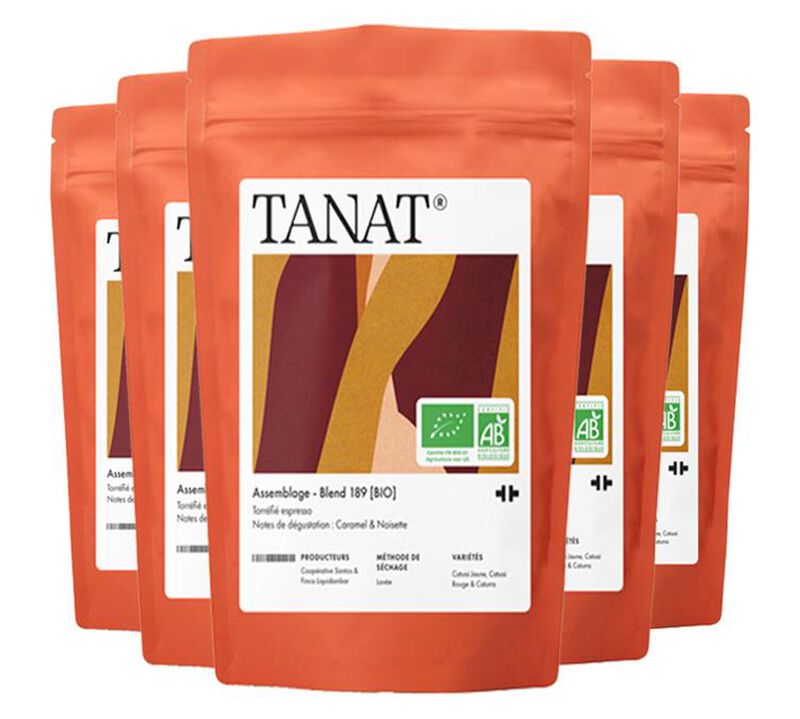 Tanat - Caff&egrave; in grani biologico - Blend 189 | 5 x 200 g image number 0