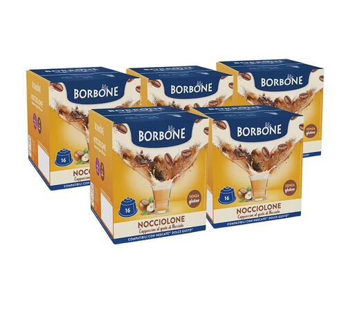 80 capsule compatibili Nescafe* Dolce Gusto* Cappuccino Nocciolone Caff&egrave; Borbone
