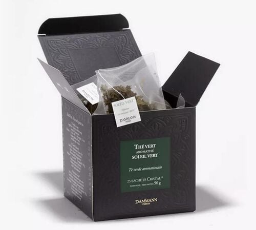 'Soleil Vert' Green Tea - 25 Cristal&reg; sachets - Dammann Fr&egrave;res