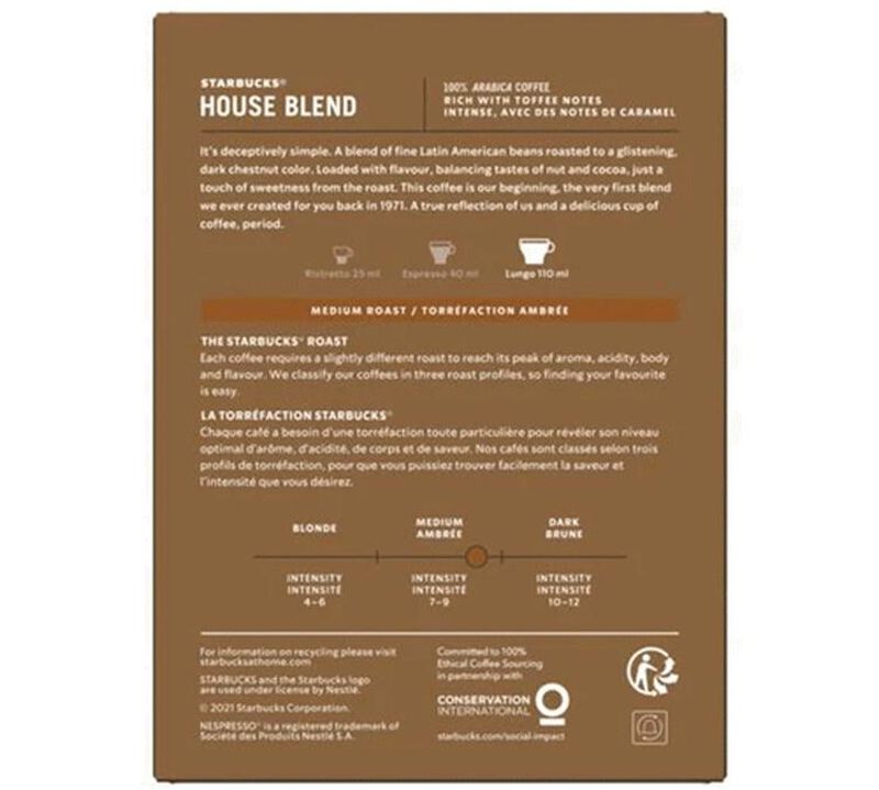 18 Nespresso* Original Compatible Capsules House Blend &ndash; STARBUCKS image number 1