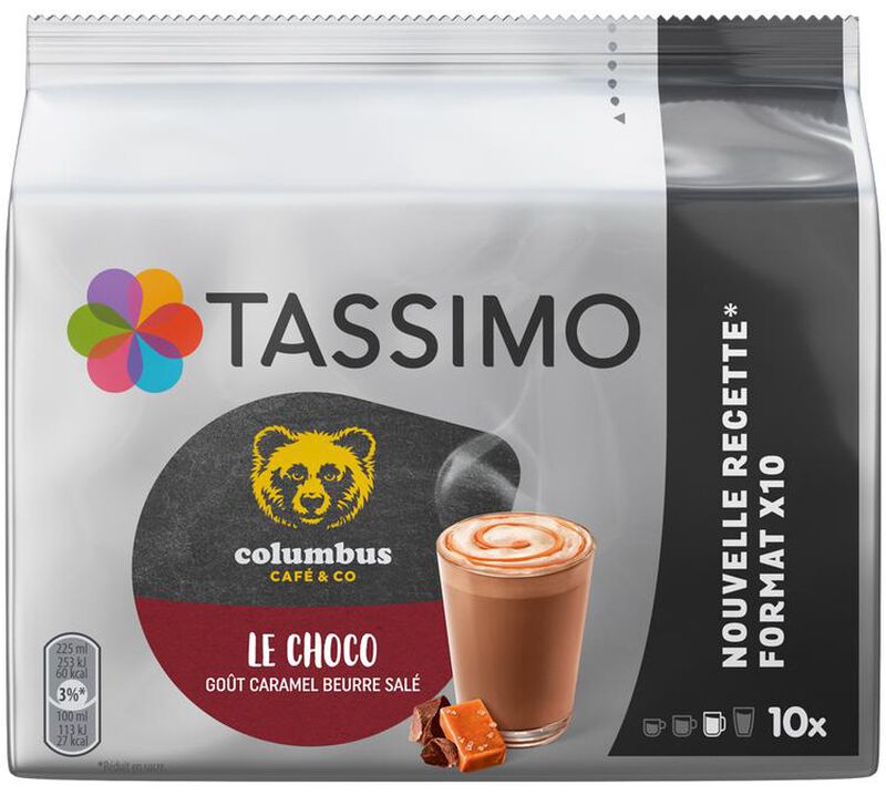 10 dosettes Tassimo - Columbus Chocolat Caramel Beurre Sal&eacute; - TASSIMO image number 0