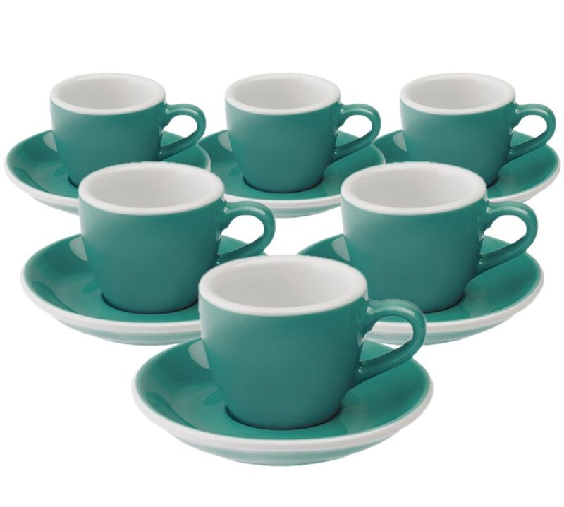 Loveramics - 6 tazzine da caff&egrave; con piattini - Egg Teal 8 cl image number 0