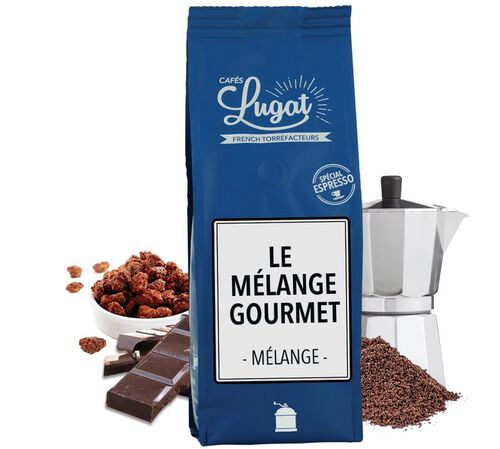 Ground coffee for moka pots: Le M&eacute;lange Gourmet - 250g - Caf&eacute;s Lugat