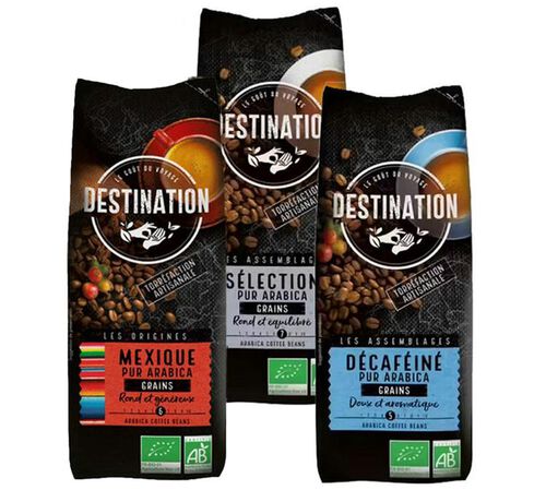 Caf&eacute; en grains bio 100% Arabica S&eacute;lection - 250g - Destination