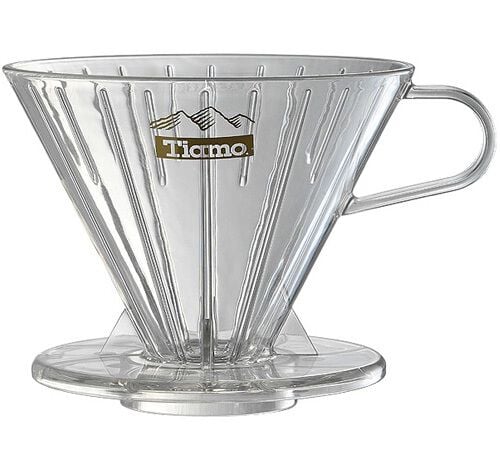 Tiamo V02 4-cup  transparent coffee dripper