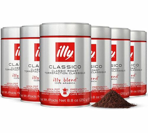 Illy Tostato Classico ground coffee (moka pot) - 6 x 250g