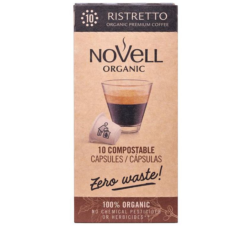 10 Nespresso* Original Compatible Capsules Organic Ristretto &ndash; NOVELL image number 0