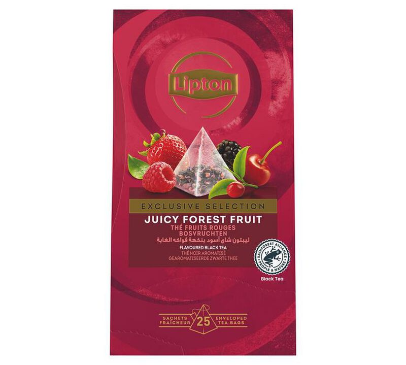 Lipton 'Juicy Forest Fruits' Tea - 25 pyramid bags - Exclusive Selection Range image number 0