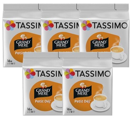 Tassimo pods Grand'M&egrave;re Petit Dej - 5 x 16 T-Discs