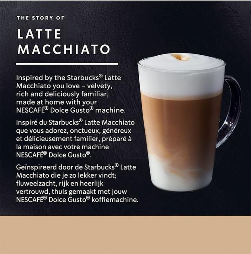 12 Nescaf&eacute;* Dolce Gusto* Compatible Pods Latte Macchiato &ndash; STARBUCKS image number 3