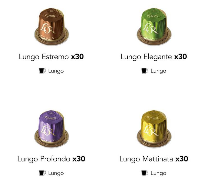 120 Nespresso* Original compatible capsules - Lungo assortment, 4 varieties - L'OR ESPRESSO image number 1