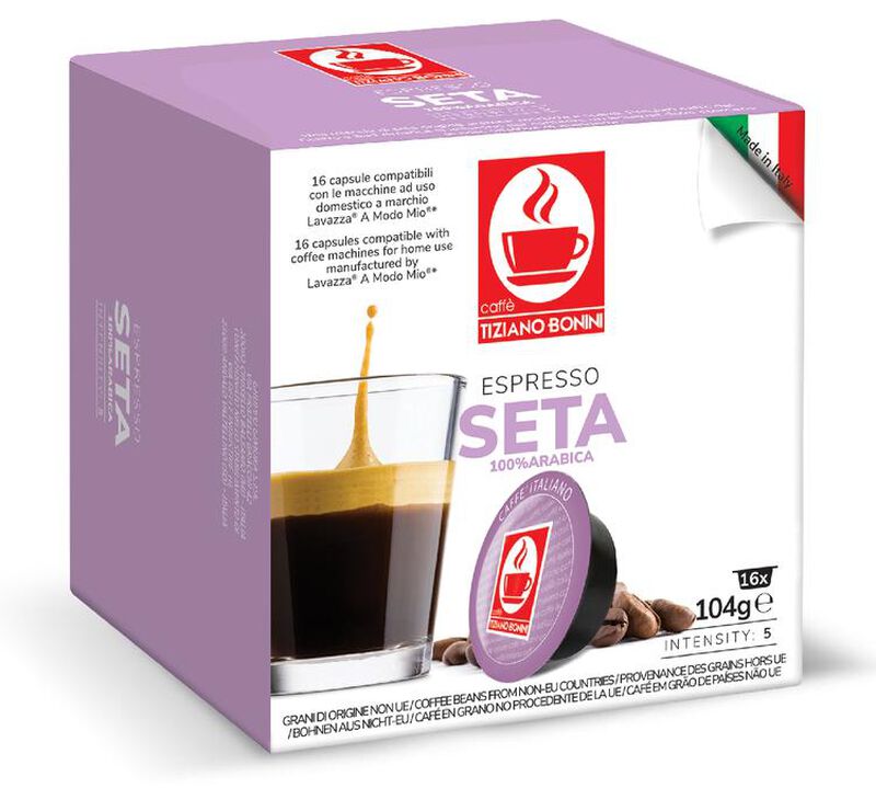 Lavazza A Modo Mio capsules Caff&egrave; Bonini Espresso Seta x 16 Lavazza coffee pods image number 0