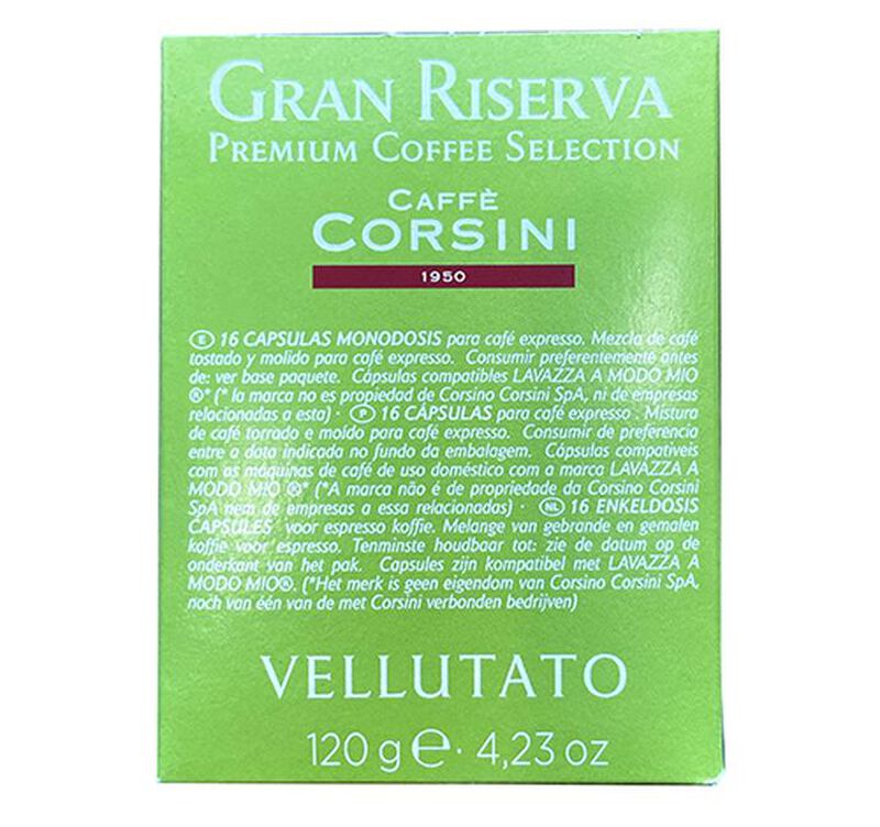 Caff&egrave; Corsini - 16 capsule compatibili Lavazza A Modo Mio - Gran Riserva Vellutato image number 2