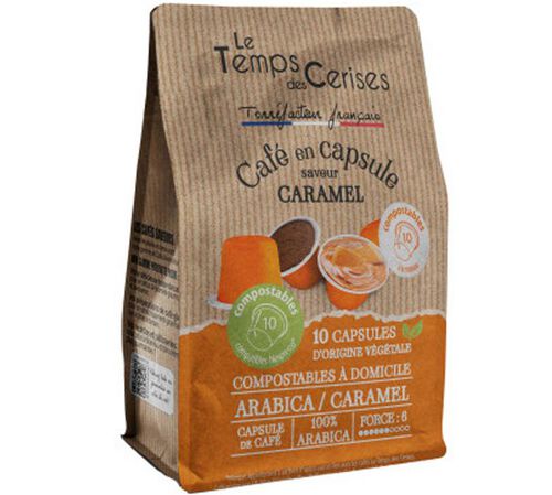 Le Temps des Cerises Nespresso* Original Compatible Caramel Flavoured Capsules x 10