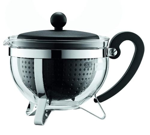 Bodum Chambord Glass Teapot with Infuser in Black - 1L
