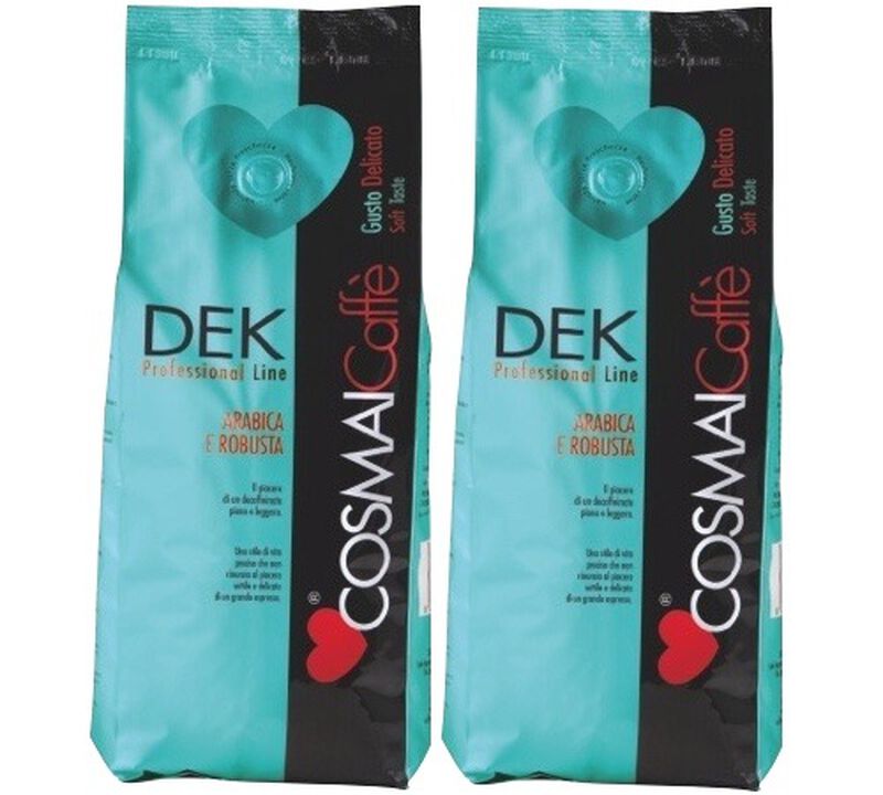 Dek whole-bean coffee - Arabica/Robusta - 2x500g - Cosmai Caff&egrave; image number 0