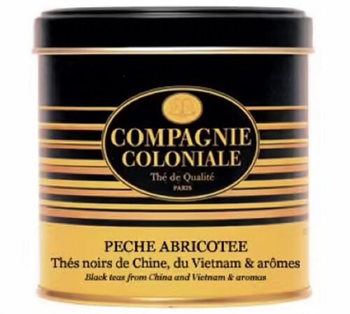 Luxury P&ecirc;che Abricot&eacute;e flavoured Black Tea - 100g loose leaf tea in tin - Compagnie Coloniale