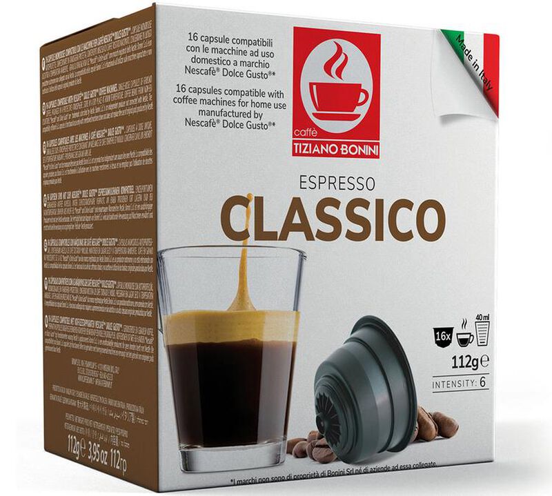 16 Nescaf&eacute;* Dolce Gusto* Compatible Pods Espresso Classico &ndash; CAFFE BONINI image number 0