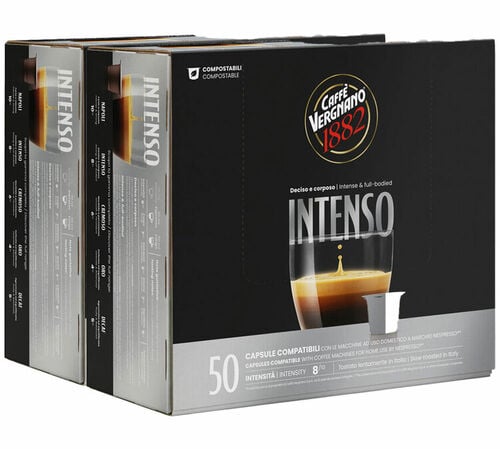 100 Nespresso* Original Compatible Capsules &ndash; Espresso Intenso &ndash; Caff&egrave; Vergnano