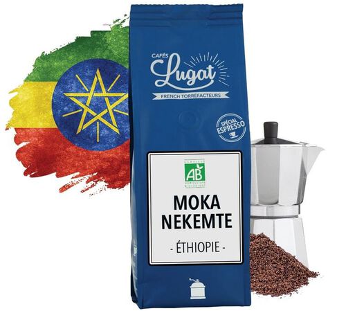 Organic ground coffee: Ethiopia - Moka Nekemte - 250g - Caf&eacute;s Lugat