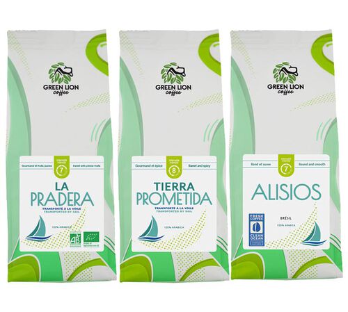 Green Lion Coffee Discovery Pack Coffee Beans Transported by Sail - 3 x 250g