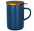 OGO Living Blue stoneware large tea infusing mug with wooden lid - 475ml image