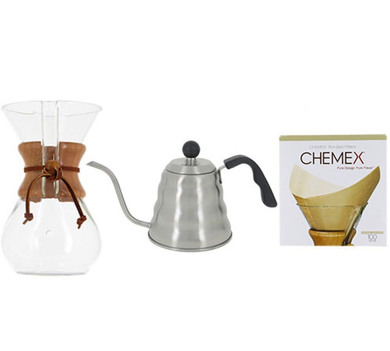 Chemex kit n&deg;2: Chemex 6 cup + Baristator kettle + 100 filters image number 0