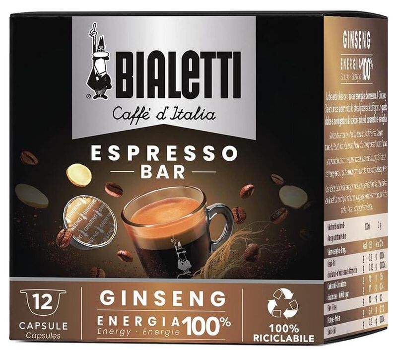 Bialetti Mokespresso Capsules Caff&egrave; Ginseng x 12 coffee pods image number 0