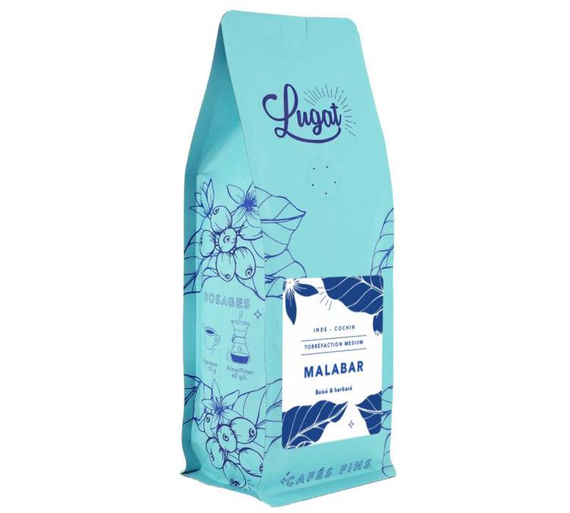 Caf&eacute;s Lugat Coffee Beans Malabar from India - 250g image number 4