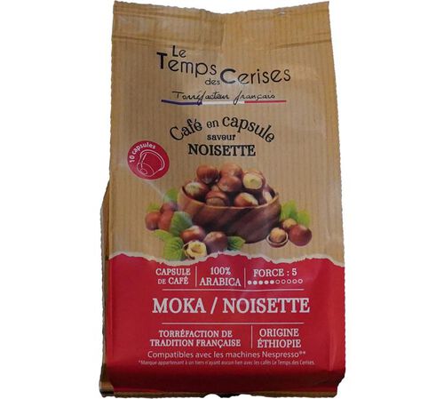 Le Temps des Cerises Nespresso* Original Compatible Hazelnut Flavoured Capsules x 10
