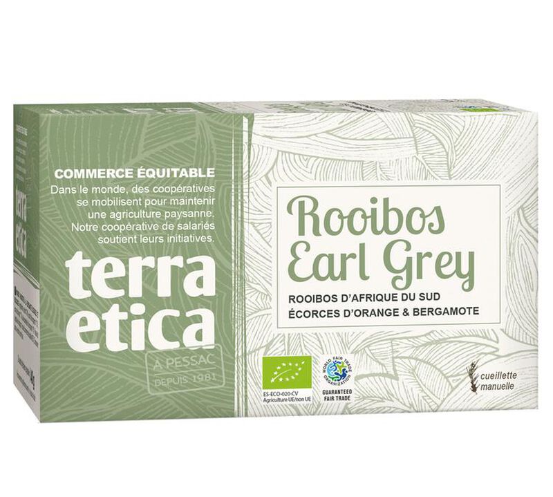 Rooibos Tea Earl Grey Terra Etica x 20 Tea Bags image number 0