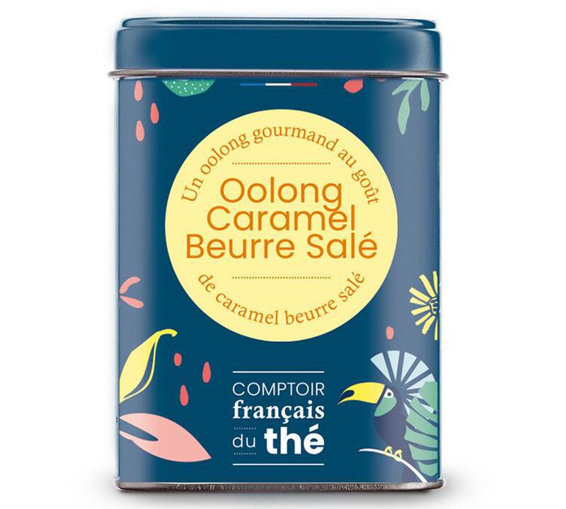 Salted caramel butter loose leaf Oolong tea - 80g metal tin - Comptoir Fran&ccedil;ais du Th&eacute;. image number 0