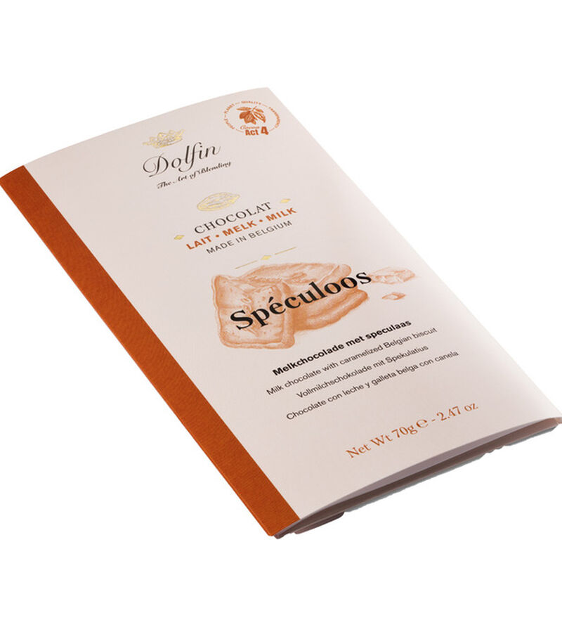 Dolfin - Tavoletta di cioccolato al latte e Speculoos 70 g image number 1