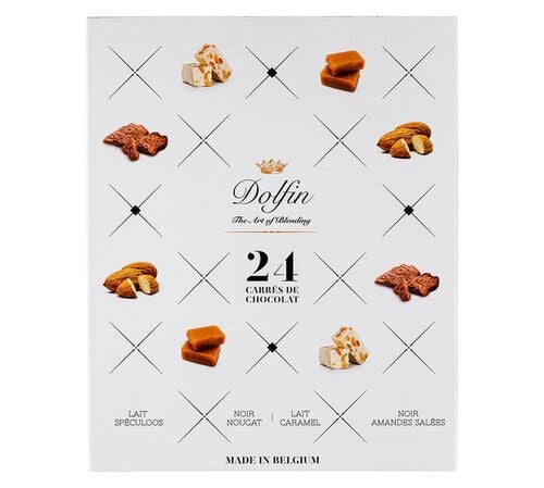Dolfin Box of 24 Square Chocolates P&eacute;ch&eacute;s Gourmands - 170g