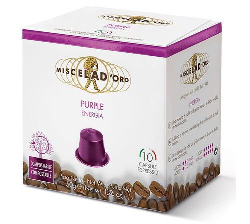 10 Nespresso* Original Compatible Capsules Purple Energia &ndash; MISCELA D'ORO