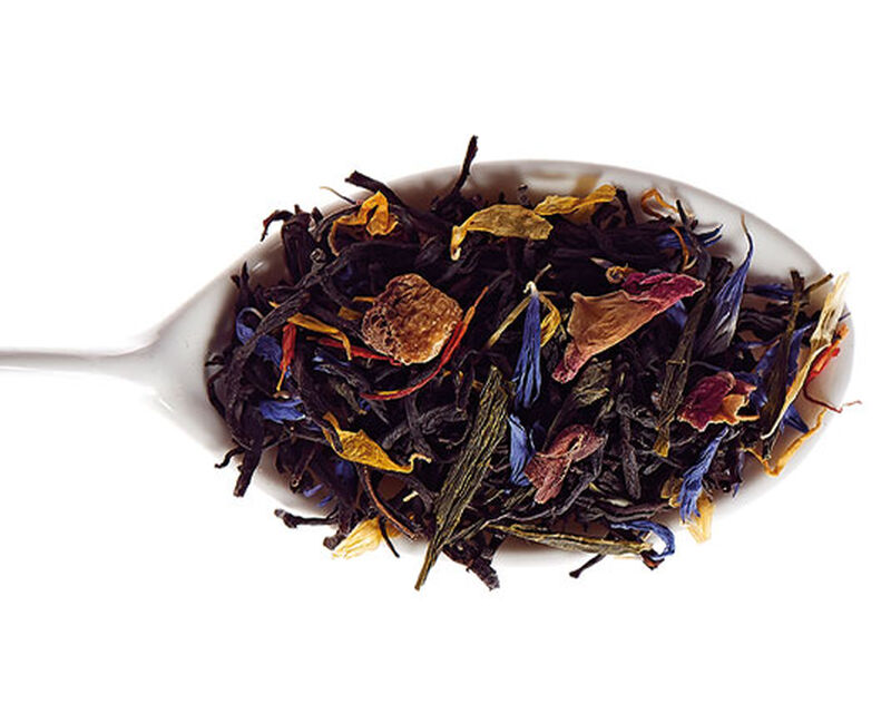 Comptoir Fran&ccedil;ais du Th&eacute; 'Th&eacute; des amoureux' fruity tea - 90g loose leaf tea image number 1
