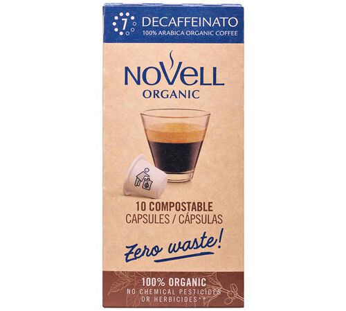 10 Nespresso* Original Compatible Capsules Organic Decaffeinato &ndash; NOVELL