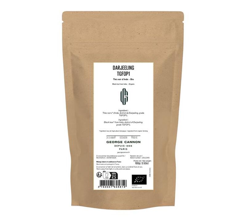 George Cannon Darjeeling Mahalderam organic black tea - 100g loose leaf image number 0